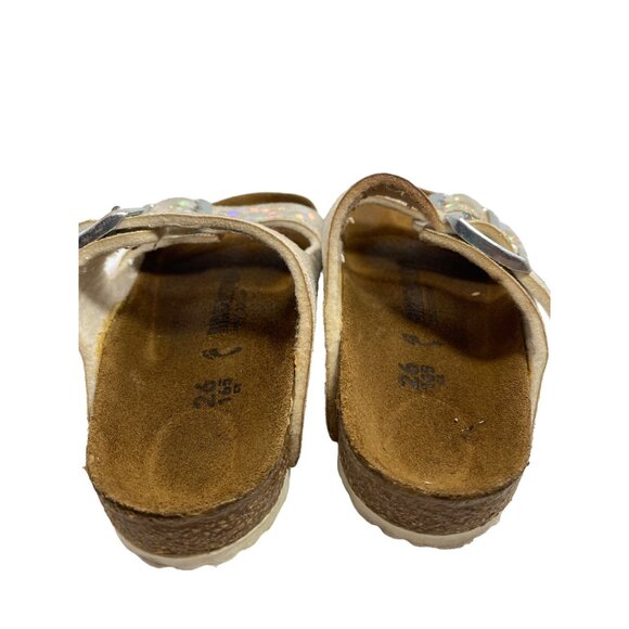 Birkenstock Kids Silver Holographic Arizona Double-Buckle Sandals Size 26 US 8 - Picture 7 of 9